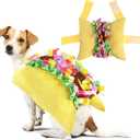Taco Dog Costume Pet Costumes for Dogs - Funny Halloween & Christmas Apparel for Small & Medium Dogs Cats Puppy (Yellow)