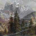 crmotu Landscape Framed Wall Art, Mountain Forest Canvas Print, 24x36in