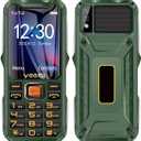 2G Rugged Phone, Unlocked Cell Phone for Seniors/Kids, Elderly Mobile Phone with 2.6in Screen, 16800mAh Battery, Dual LED Flashlight, Big Speaker, SOS, Radio, Bluetooth(Green)