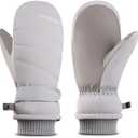 Bototack Winter Women Ski Mittens, Waterproof Touch Screen Snow Mitts, Anti Slip Warm Windproof Snowboard Gloves for Skiing Hiking Cycling