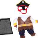 Pet Pirate Costume for Dogs and Cats Breathable Cotton and Comfortable Halloween Cosplay Outfit Skin-Friendly Puppy Pirate Hat Included for Themed Parties and Festivals XL