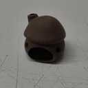 Aquarium Decor Ceramic Mushroom House Ornament Fish Tank Landscape Decoration Pottery Hide Cave Habitat Hut Small Shrimp for Goldfishes to Rest Breed Hiding (Brown)