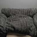 Cute Cat Couch, Fluffy Sofa Bed for Cats and Small Dogs, Premium Faux Rabbit Fur Cats beds for Indoor Cat, Ultra-Soft Supportive Pet Couch Furniture (Grey, M: 31.5''x23.5'')