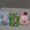 Paw Legend Washable Reusable Female Dog Period Diapers for Heat Doggie Puppy Diapers for Female Dogs (3 Pack, Flower, X-Small) (X-Small (8"-11.5" Waist), Flower (Black Lining))