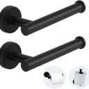 2-Piece Toilet Paper Holder - SUS 304 Stainless Steel Toilet Paper Holder Wall Mount, Toilet Paper Roll Holder for Bathroom, Kitchen, Washroom - Matte Black