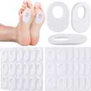 WILLBOND 60 Pcs Callus Pads Soft Felt Callus Oval Shape Corn Pads for Bottom of Foot Adhesive Foot Corn Cushion for Men and Women Feet Toes Heel Pain Relief (White)