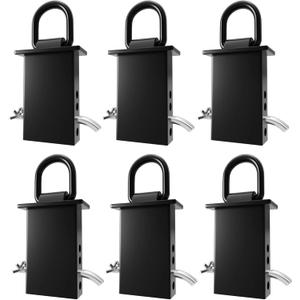 6 Pack Heavy Duty 1/2" Stake Pocket D Rings,12,000 lbs Break Strength Adjustable Tie Down Anchors for Flatbed Trucks & Utility Trailers | 4 Hole Adjustment