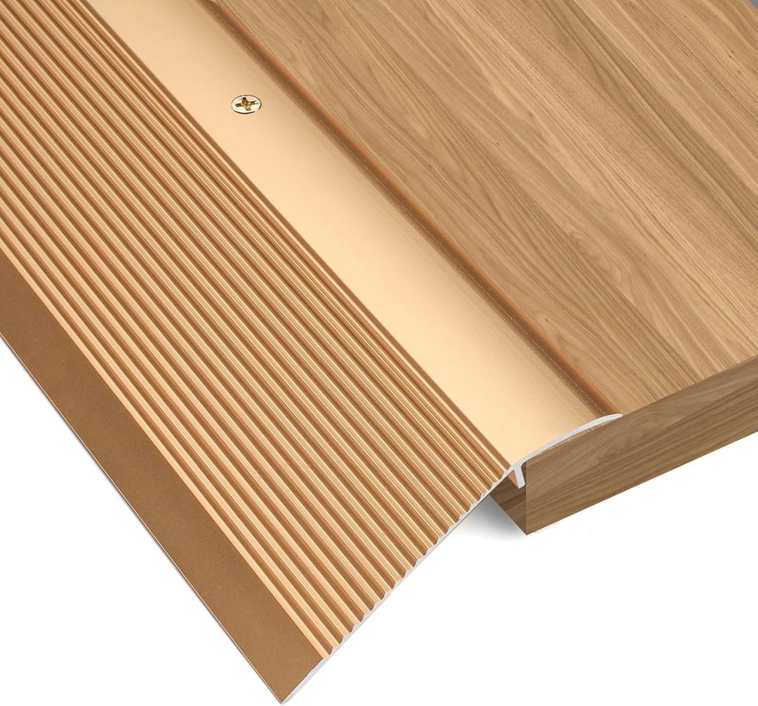 Aluminum Floor Transition Strip, Door Thresholds Bridge The Height from 0.4to 1.6, for Wood, Tile, Carpet Laminate, Vinyl, Concrete, Size 363.90.35 (Gold)