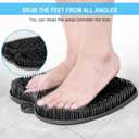 BESKAR Larger Shower Foot Scrubber Mat with Non-Slip Suction Cups- Cleans, Smooths, Exfoliates & Massages your Feet Without Bending, Improve Foot Circulation & Soothes Tired Feet, Black