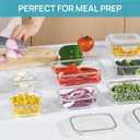 Vtopmart 18Pack Glass Food Storage Containers with Lids, Meal Prep Containers, Airtight Lunch Containers with Leak Proof Locking Lids for Microwave, Oven, Freezer, Dishwasher