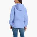 SaphiRose Lightweight Rain Jacket Women Waterproof Raincoat Packable (Blue) M
