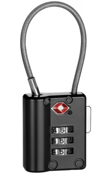 Travelsmart TS399X Cable Lock, 1-3/4 in L Cable/Chain, 3 Dial Lock