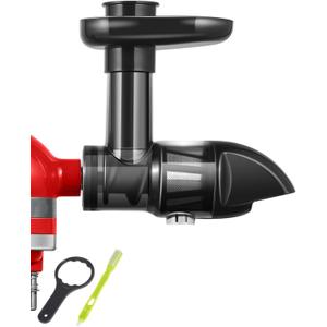 Masticating Juicer Attachment for All Kitchen Aid Stand Mixers, Cold Press Accessories for Fruits & Vegetables, Easy to Clean Slow Juicing Parts, Machine not Included, Black (Large)
