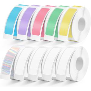 1600 Pcs MIARALA D30 Label Tape 12mm40mm(0.47"x1.57"), Colored D30 Label Maker Tape, Self-Adhesive Label Tape for D30 Printer, 10 Rolls