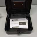 KYODOLED Medium Metal Cash Box with Combination Lock Safe and Money Tray for Security 7.87"x 6.30"x 3.54" Black