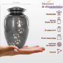 Trupoint Memorials Small Pet Urn for Dogs and Cats Ashes, Paws Print Grey Cremation Urns for Pets up to 17 lbs