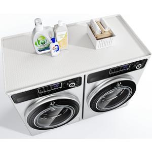 Washer Dryer Countertop, 54" x 27.5" Large Washer and Dryer Covers for The Top, Non-Slip Waterproof Silicone Dryer Top Protector Mat, Washer Dryer Topper for Laundry Room Kitchen HomeWhite