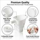 Flour Funnel for Kitchen Aid Mixer, Silicone Pouring Chute Attachment for Kitchen Aid Artisan 5 Qt Tilt-Head (KSM150), Foldable Mess-Free Baking Accessory for Flour and Liquid