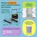 Pull Out Trash Can Under Cabinet Shelf - Under Sink Trash Can Pull Out Slider for 3040 Quart Cans Up to 125 lb - Cabinet Trash Can Pull Out Kit w/Garbage Bag Holder - (Can Not Included)