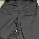 Keriffe Women's Straight Leg Pants High Waisted Button Stretchy Business Work Dress Casual Trousers Multiple Pockets Black XL