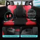 Upgrade for Tesla Model Y Seat Covers 2024 2023 2022 2021 2020 5-Seater, Full Set Custom Fit, Waterproof Faux Leather, Breathable & Easy to Install BlackRed (Not Fit 2025/2026)