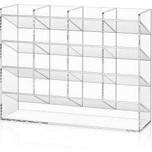 Acrylic Pen Organizer Storage for 200 Markers Vertical Marker Organizer Acrylic Pen Display Holder for Office Desk Desktop Stationery Pencil Storage, Clear, 13 x 4 x 10.2 Inch