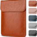 Allinside 13-13.3 inch Laptop Sleeve Case for MacBook Pro 14 2021-2026/MacBook Air 13 2010-2017/MacBook Pro 13 2010-2015, Waterproof PU Leather Laptop Sleeve Bag Protective Vertical Case Cover, Brown