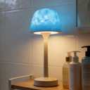 Waterproof Shower Lamp Cordless, Rechargeable Shower Light with 16 Color Ocean Wave Lights Projector, Rechargeable Bathroom Lamp with Touch & Remote Control,Spa-Like Mood Light for Bathtub/Shower (Khaki)