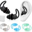 Swimming Ear Plugs for Adults, 4 Pairs of Flexible Silicone Earplugs, Waterproof and Reusable, Ear Protection for Swimming, Shower, Surf, Diving and Water Sports