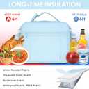 NOL Kids Lunch Bag - Kids 3+ Reusable Insulated Lunch Box with Zipper Closure Buckle Handle Adjustable Long Shoulder Strap, Easy-Clean Waterproof Fabric, Children Lunch Tote Bag for School -Light blue