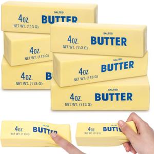 6 Pcs Butter Squeeze Soft Slow Rise Butter Sticks Squeeze Stress Relief Realistic Food Fidget Toys for Decompression Anxiety Relaxation (Trendy Style)