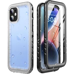 SOKUSIN for iPhone 14 Case Waterproof - Full Body Bumper Case with Built-in Screen & Camera Protector, Shockproof Drop Dust Proof Rugged Protective Phone Cover with Wrist Strap, 6.1", Clear (for iPhone 146.1", Clear)