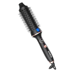 Pro Thermal Brush for Blowout Look, 1.5" Heated Round With Temp Control, Ionic Hair Curling Iron, Smoothing & Volumizing Hot Round (Black)