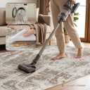 DMOYEST 6x9 Washable Area Rug: Abstract Modern Non-Slip Carpet, Soft Low Pile Indoor Neutral Easy Clean Floor Rugs for Living Room Bedroom Dining Room Kids & Pets - Brown