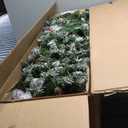 6.5 FT Artificial Christmas Tree Hinged w/ 420 Warm LED Lights & 207 Red Berries