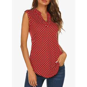 Halife Women's Sleeveless Floral Print V Neck Tunic Tank Tops Blouse Shirts, 2XL