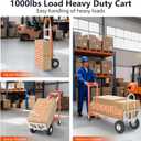 4 in 1 Convertible Hand Truck, 1000LBS Heavy Duty Hand Dolly, Heavy Duty Industrial Platform Cart Collapsible Truck for Warehouse, Logistics, Home, Office