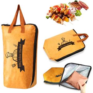 21 Inch BBQ Blanket for Resting Meat, Reusable Oil-Proof Smoker Grilling Bag with 5-Layer Insulation, Essential BBQ Accessories for Brisket/Beef/Pork Shoulders/Ribs/Turkeys, Gifts for Men