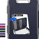 Meiikun Clipboard with Storage, Rugged Shockproof Protective, Internal Pen Pouch & Metal Clip, Heavy Duty Plastic Clip Boards 8.5x11, High Capacity Contractor Folder for School Office (Navy)