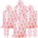 R HORSE Extra Large Plastic Gift Bags - 4Pcs Pink Bow Jumbo Gift Bags with Ropes and Tags 48" x 36" Oversized Present Wrapping Bag Giant Goodie Bag for Baby Shower Birthday Wrapping Supplies