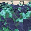 Floerns Women's Plus Size Cold Shoulder Short Sleeve Split Thigh Long Dress Blue and Green 1 XL