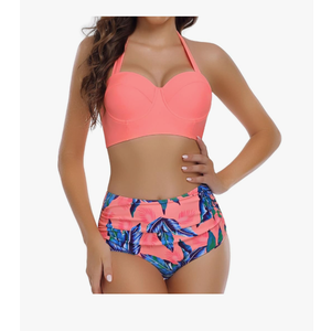 Edelqual Womens High Waisted Bikini Sets Two Piece Bathing Suit Tummy Control Modest Swimsuits Sexy Swimwear 2025, Size large