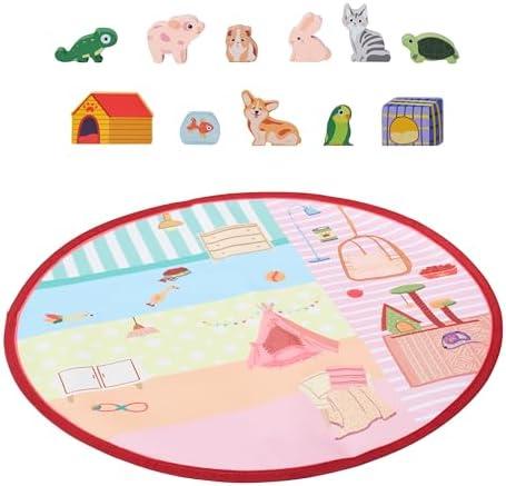 Childlike Behavior Baby Activity Mat - Baby Floor Mat - Play Mat for Babies - Lightweight Baby Playmat - Safe & Realistic Animal Figures Ground Mat - Activity Mat Non-Woven Fabric