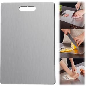 Yamato Cutting Board for Kitchen, Double Sided Stainless Nonstick Chopping Board for Kitchen Home Cooking Outdoor Camping, Suitable for Various Cooking Tasks (15.3 x 11 in,SUS304)