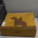 IUV Cowboy Boots For Men Square Toe Western Boot Durable Retro Classic Embroidered Pull On Boot Slip Resistant Country Boots Size 10, Dark Brown