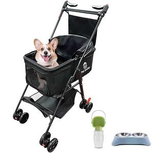 XL Extra-Large Pet Stroller, Running&Travel Pet Cart with Weather Cover, Cat&Dog Stroller for Large/Medium/Small Pets, Outdoor Pet Supplies 16.1"(D) 28"(W) 38.6"(H)
