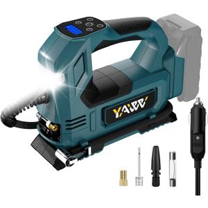 Cordless Tire Inflator Air Compressor for Makita 18V Battery, 160PSI Portable LED Light Handheld Air Pump with Digital Pressure Gauge for Cars Motorcycles Bikes Sport Balls(Battery Not Included)