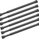 Tension Curtain Rod Spring Tension Black 28-46Inch adjustable Curtain Rod 6PCS small Tension Rod of Small Window Cupboard Kitchen Closet
