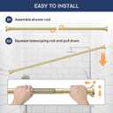 STARLATTA Adjustable Shower Curtain Rod 31-104 Inch, Never Rust Stainless Steel Gold Tension Rod, 1" Heavy Duty No-Drill for Bathroom, Kitchen & Closet