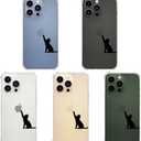 Cute Cat Phone Case for iPhone 15 Black Cat Case Cover Clear Phone Case w/Four Corner Reinforced Shockproof Girly Women Phone Cover Transparent Preppy Phone Case with Design